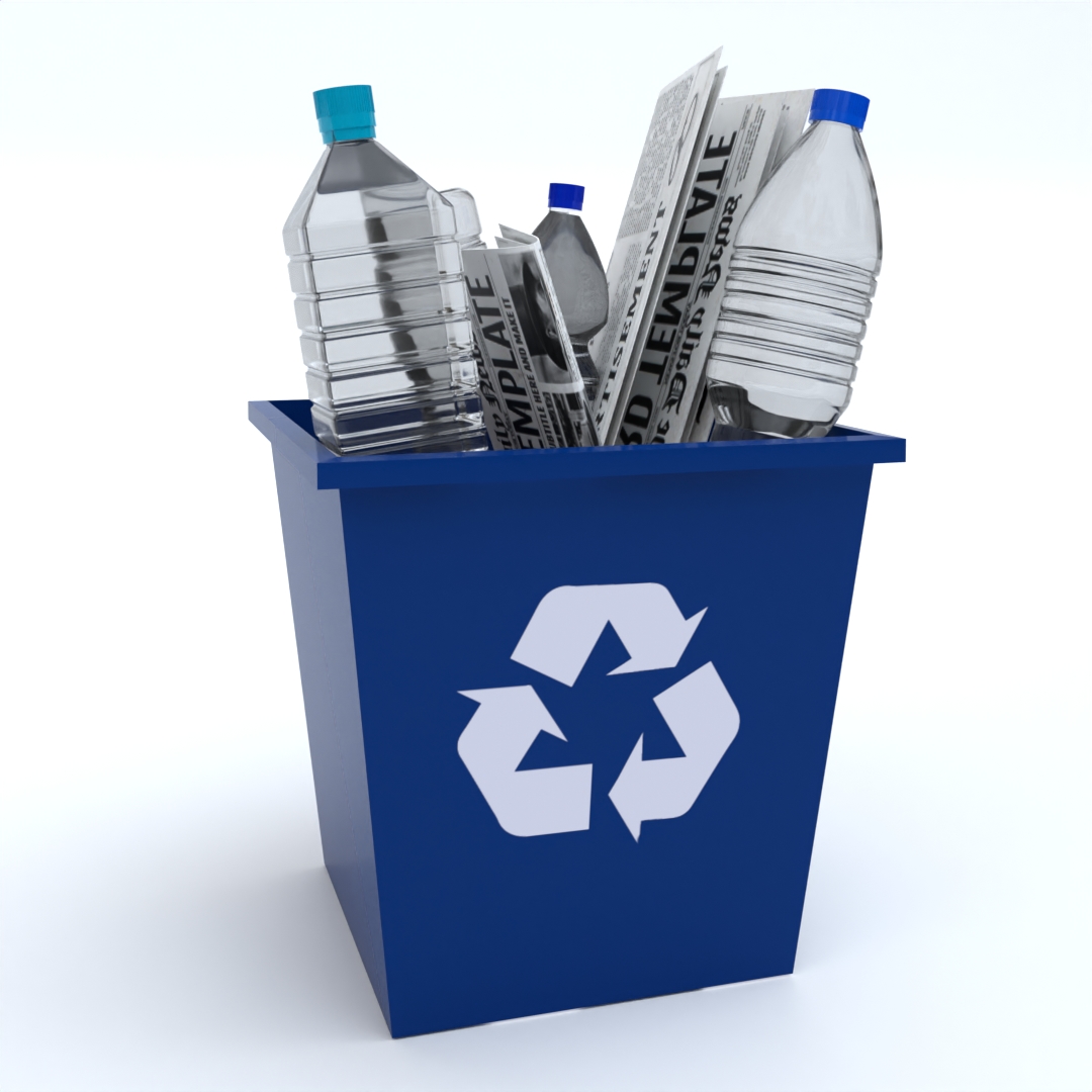 Recycle Bin with plastic and paper preview image 1